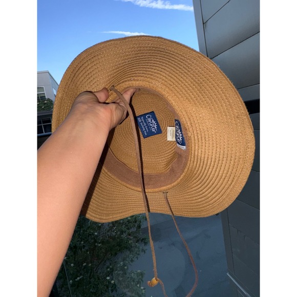 Conner Sun Hat Natural Fiber Wide Brim Chin Strap Packable Beach Travel